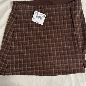Plaid Brown Women's Skort